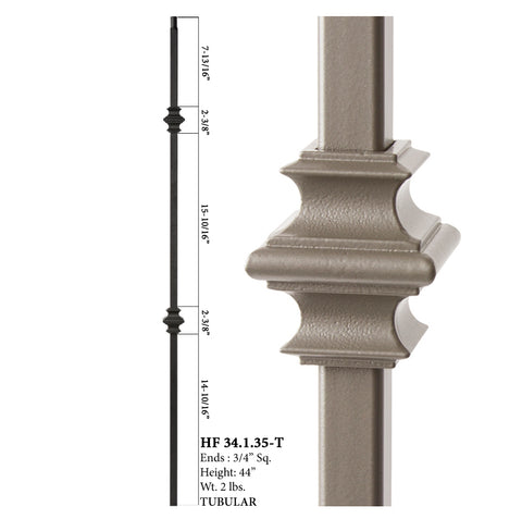 34.1.35-T Mega Series Double Knuckle Hollow Iron Baluster