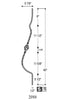 2988 Series 1BASK40-BLY Single Basket Belly Iron Baluster