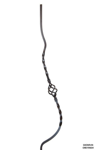 2988 Series 1BASK40-BLY Single Basket Belly Iron Baluster