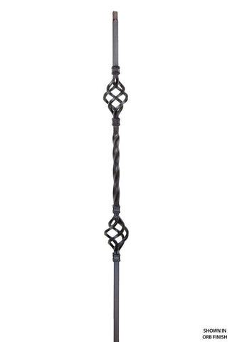 2653 Series KW14-2BASK Knee Wall Double Basket Iron Baluster