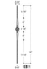 2572 Series M160 Single Basket Gothic Iron Baluster