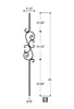 2797 Series M303 Forged Scroll Mediterranean Iron Baluster