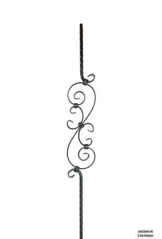 2797 Series M303 Forged Scroll Mediterranean Iron Baluster