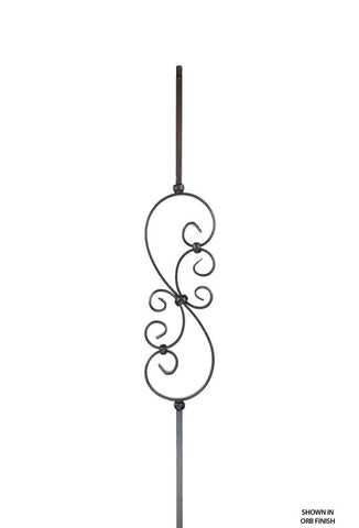 2685 Series KW14-M501 Knee Wall Small Scroll Iron Baluster