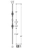 2963 Series M85 Double Basket Ribbon Iron Baluster