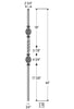 2853 Series MEGA-2BASK Double Basket Mega Iron Baluster