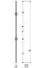 2857 Series MEGA-2KNUC Double Knuckle Mega Iron Baluster