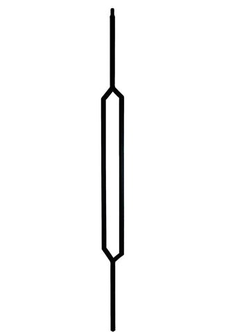 MSP-88 Peaked Top / Bottom Rectangle Iron Baluster - 1/2 in Square