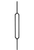 MSP-88 Peaked Top / Bottom Rectangle Iron Baluster - 1/2 in Square - view 2
