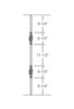 MSP-GR12 Double Basket Iron Baluster - 5/8 in Round - dimensions