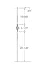 MSP-G04 Single Basket Iron Baluster - 5/8 in Square - dimensions