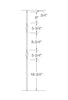 MSP-G07 Double Ribbon Iron Baluster - 5/8 in Square - dimensions