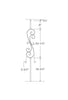 MSP-G56 "S" Scroll Iron Baluster - 5/8 in Square - dimensions