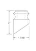 MSP-G904 Slant Shoe with screws Iron Shoe - 5/8 in Square - dimensions