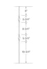 MSP-GR07 Double Ribbon Iron Baluster - 5/8 in Round - dimensions