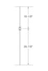 MSP-GR22 Single Ball Iron Baluster - 5/8 in Round - dimensions