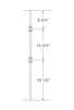 MSP-GR23 Double Ball Iron Baluster - 5/8 in Round - dimensions