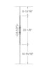 MSP-GR51 Monaco with Urn Iron Baluster - 5/8 in Round - dimensions