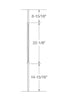 MSP-GR52 Monaco Iron Baluster - 5/8 in Round - dimensions