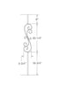 MSP-GR56 "S" Scroll Iron Baluster - 5/8 in Round - dimensions