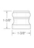 MSP-GR900 Flat Shoe with screws Iron Shoe - 5/8 in Round - dimensions