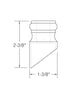 MSP-GR904 Slant Shoe with screws Iron Shoe - 5/8 in Round - dimensions
