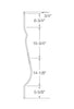MSP-B02 43" Single Twist Iron Baluster - 1/2 in Square - dimensions
