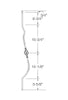 MSP-B04 43" Single Basket Iron Baluster - 1/2 in Square - dimensions