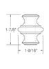 MSP-500 Adjustable Knuckle with Set Screw for 1/2 in Square Plain Iron Baluster - dimensions
