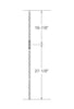 MSP-S21 Solid Iron Baluster - 1/2 in Round - dimensions
