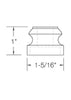 MSP-800 Flat Shoe no screw Iron Shoe - 1/2 in Square - dimensions