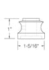 MSP-900 Flat Shoe with screw Iron Shoe - 1/2 in Square - dimensions