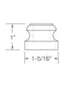 MSP-901 Flat Shoe with screw: Hammered Iron Shoe - 1/2 in Square - dimensions