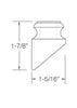 MSP-905 Slant Shoe with screw: Hammered Iron Shoe - 1/2 in Square - dimensions
