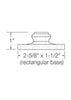 MSP-906 Flat Shoe sidemount screws Iron Shoe - 1/2 in Square - dimensions