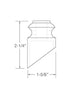 MSP-R904 Slant Shoe with screw Iron Shoe - 1/2 in Round - dimensions