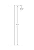 MSP-01 Plain Iron Baluster - 1/2 in Square - dimensions