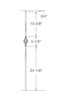 MSP-04 Single Basket Iron Baluster - 1/2 in Square - dimensions