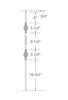 MSP-05 Double Basket Iron Baluster - 1/2 in Square - dimensions