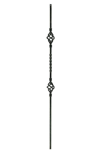 MSP-05 Double Basket Iron Baluster - 1/2 in Square