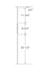 MSP-06 Single Ribbon Iron Baluster - 1/2 in Square - dimensions