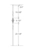 MSP-08 Ribbons/Single Basket Iron Baluster - 1/2 in Square - dimensions