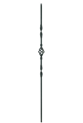 MSP-08 Ribbons/Single Basket Iron Baluster - 1/2 in Square