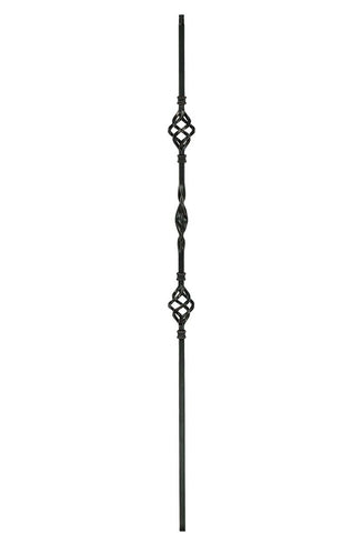 MSP-09 Ribbon/Double Basket Iron Baluster - 1/2 in Square