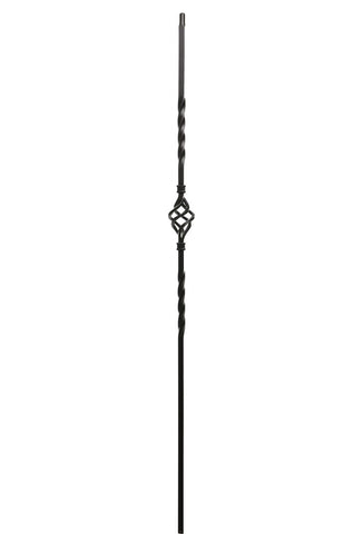 MSP-14 Single Basket 360 Degree Twist Iron Baluster - 1/2 in Square