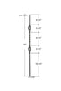 MSP-15 Double Basket 360 Degree Twist Iron Baluster - 1/2 in Square - dimensions