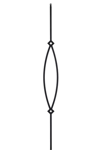 MSP-16 Pointed Oval Iron Baluster - 1/2 in Square
