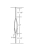 MSP-17 Pointed Oval Iron Baluster - 1/2 in Square - dimensions