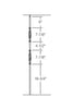 MSP-182 Slimline Iron Baluster - 1/2 in Square - dimensions