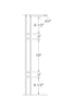 MSP-19 Craftsman Double Panel Iron Baluster - 1/2 in Square - dimensions